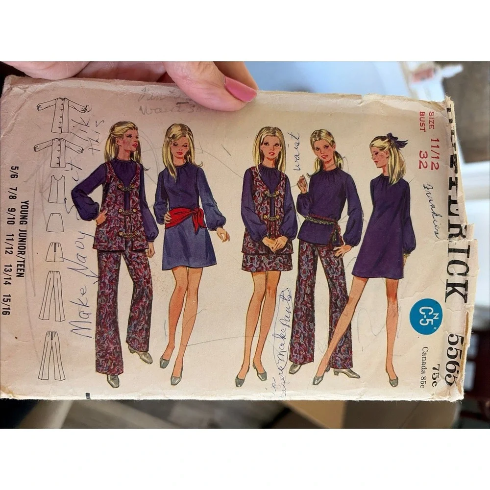 Butterick 5565 Vintage 60s Junior Teen Dress Blouse Jacket Skirt Pants Pattern